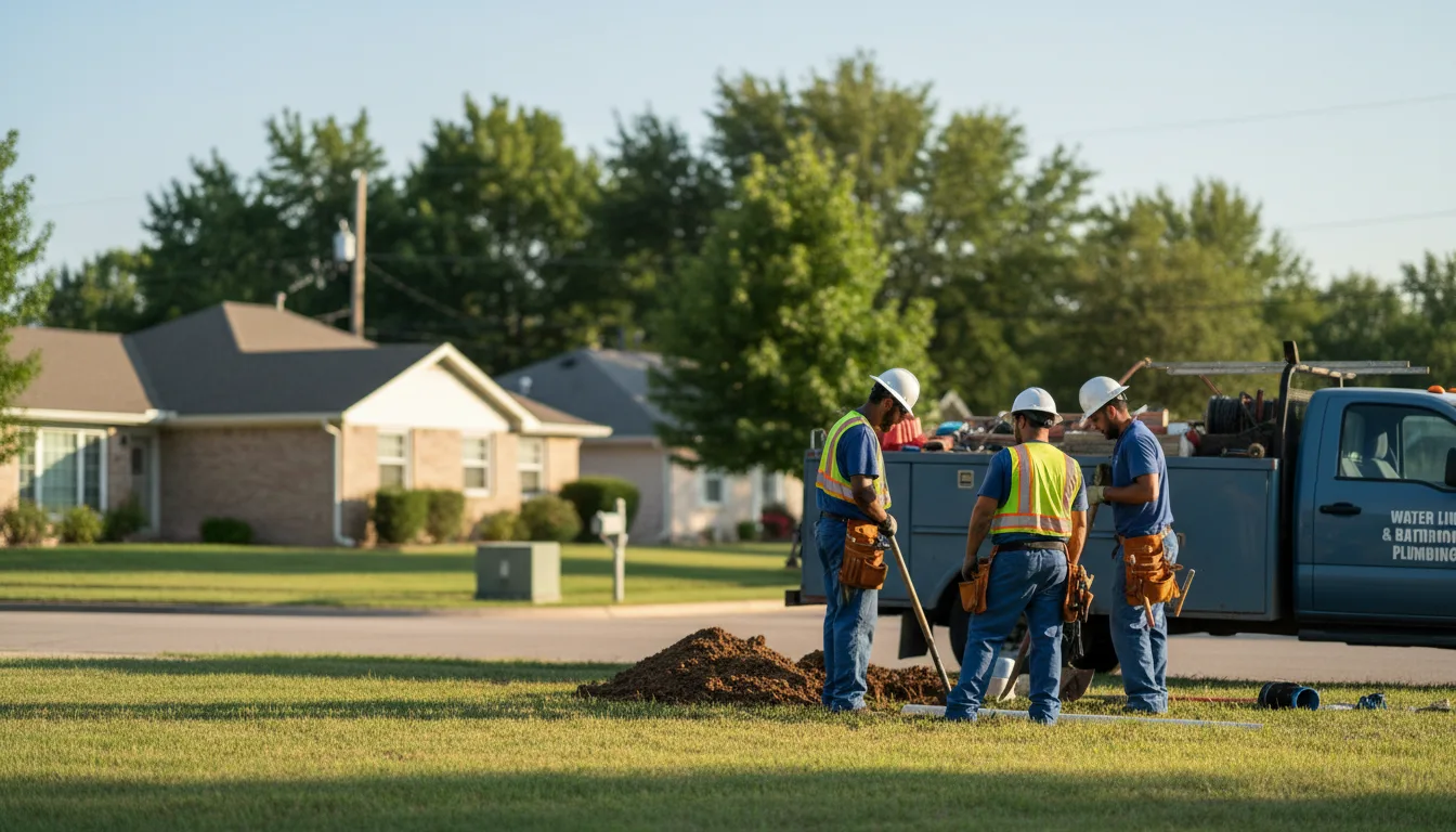 Residential water line and bathroom plumbing service in Melrose, IA
